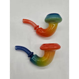 Rainbow Fade Sherlock Hand Pipe by Purdyglass — view 2