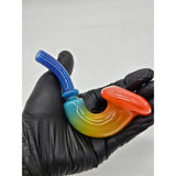 Rainbow Fade Sherlock Hand Pipe by Purdyglass — view 3