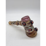 Jkellyglass fumed hammer pipe — silver and gold fume shifts each session and deepens over time.