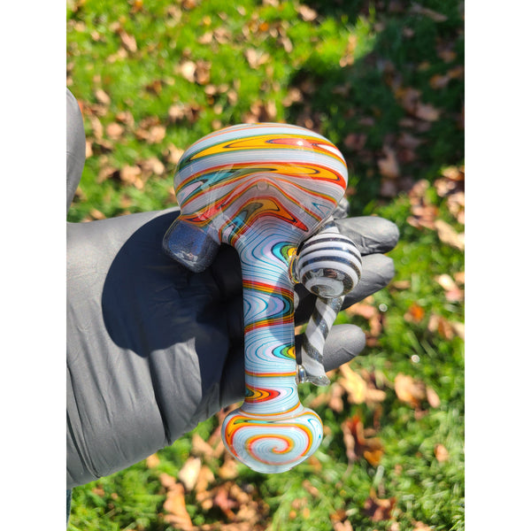 Mattybglass wig wag spoon with marble.