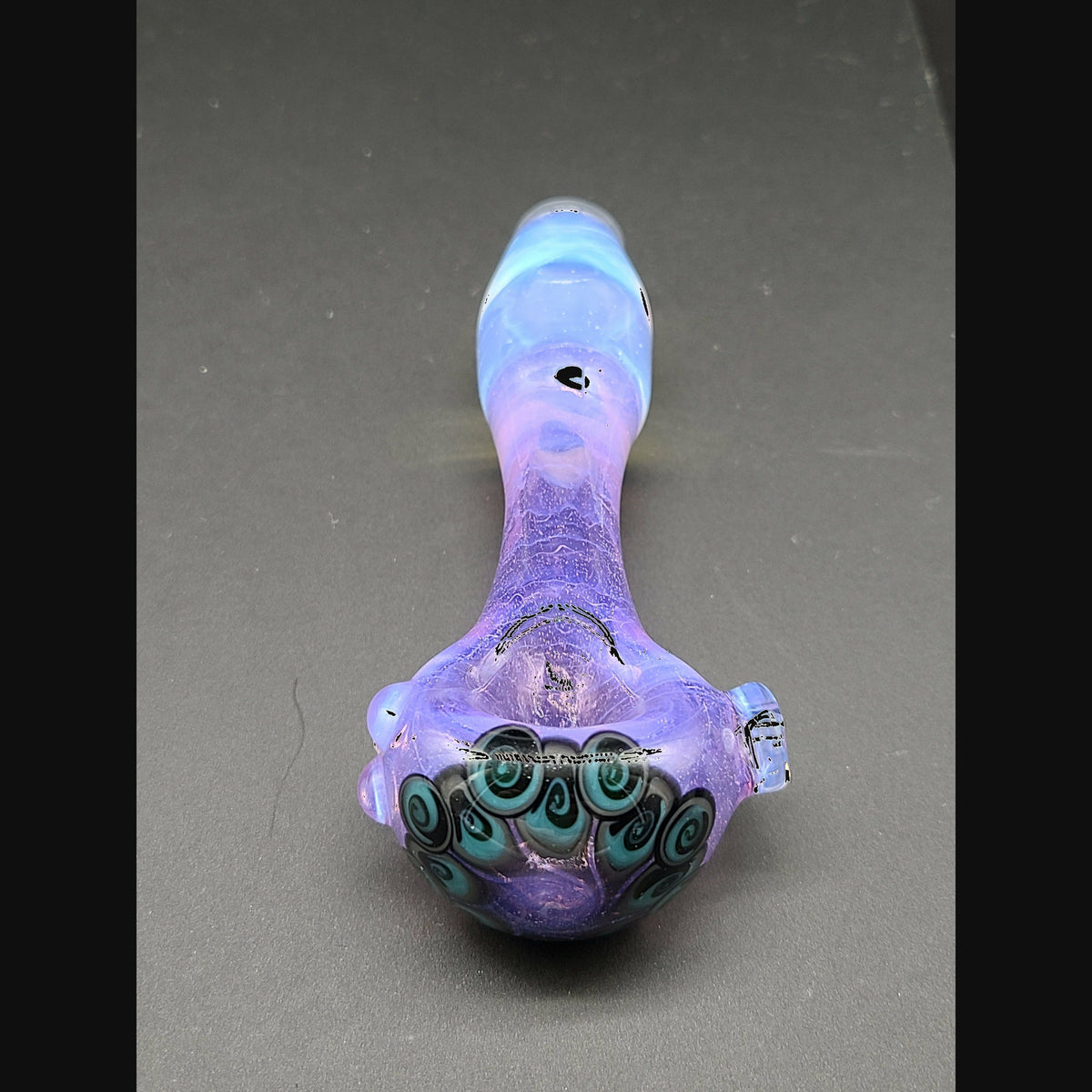 ATH Glass dotstock spoons — layered dot stacking in lilac/ghost and green stardust/blue stardust.