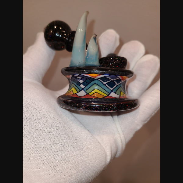 Freeekglass dry hammers in crushed opal, Atlantis, and CFL/UV.