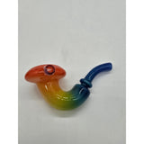 Rainbow Fade Sherlock Hand Pipe by Purdyglass — view 8