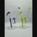 OJ Flame double bubblers in green slyme and purple lollipop.