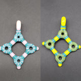 Kaja Glass circle tech diamond pendants.