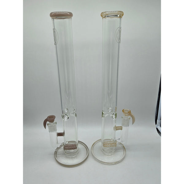 OJ Flame dual gridline straight tubes in peach and CFL purple.