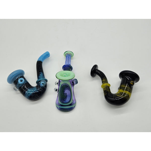 Nateylove wig wag dry pipes — sherlock and hammer forms, all signed.
