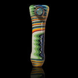 KJH Glass chillum B - green face with millefiori marble