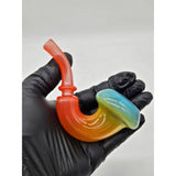 Rainbow Fade Sherlock Hand Pipe by Purdyglass — view 4