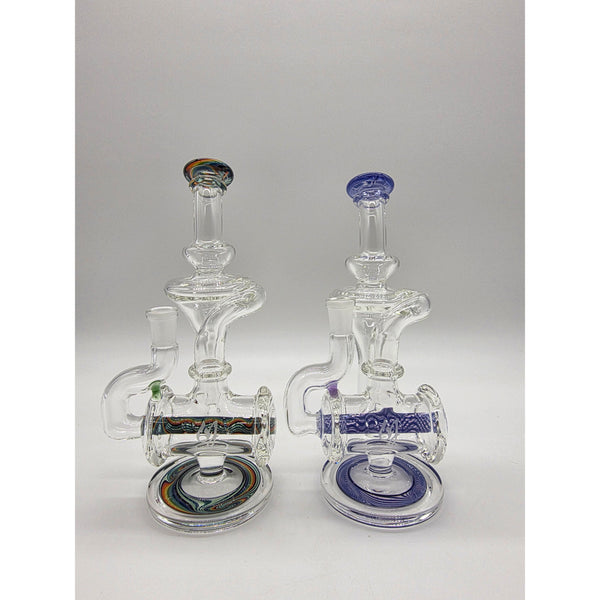 OJ Flame mini inline recyclers — crushed opal and CFL colorways.