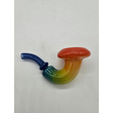 Rainbow Fade Sherlock Hand Pipe by Purdyglass — view 6