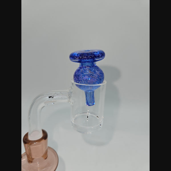 AJ Surf City Tubes bubble caps — blue dichro, black dichro, and solid color options.