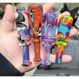 Erik Anderson wig wag chillums — Grey/Purp, Red/Black, Rainbow, and Purp/Blue.