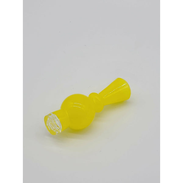 Melitz Art Glass spinner caps in Lemon Drop and Royal Jelly.