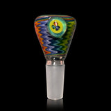 KJH Glass 4-hole slide A - 14mm, rainbow zigzag, second view