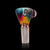KJH Glass 4-hole slide A - 14mm, rainbow zigzag, third view