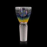 KJH Glass 4-hole slide A - 14mm, rainbow zigzag, fourth view