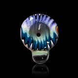 KJH Glass 4-hole slide C - 18mm, sunset swirl with red marble, third view