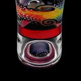 KJH Glass bipolar weizen cup — lower band, red rail, and base marble detail