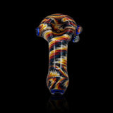 KJH Glass six-piece spoon C - orange and blue swirl with green tip
