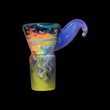 KJH Glass wig wag 4-hole slide E, front view