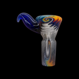 KJH Glass wig wag 4-hole slide O, angled view