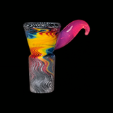 KJH Glass wig wag 4-hole slide F, front view