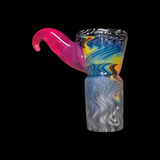 KJH Glass wig wag 4-hole slide F, angled view