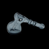 KJH Glass hammer mini push bubbler D - smoke grey, side view