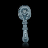 KJH Glass hammer mini push bubbler D - smoke grey, top-down bowl