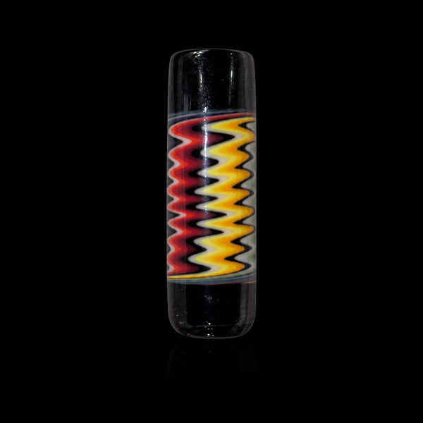 KJH Glass joint tip A - clear with red and yellow zigzag face