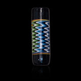 KJH Glass joint tip A - clear, opposite face with green and blue zigzag