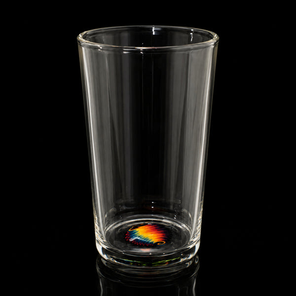 KJH Glass US pint with reversal bottom, rainbow — full view