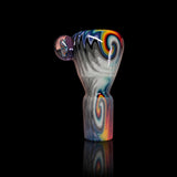 KJH Glass push slide E - 18mm, white and grey wisp, standing view