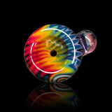 KJH Glass push slide E - 18mm, white and grey wisp, top-down bowl
