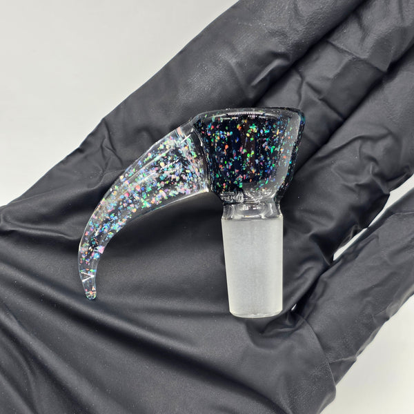 AJ crushed opal 4-hole slides — opal over black for high-contrast scatter, opal over secret white for diffused color.